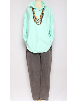 Джинсы  с высокой талией "Узкие М-4"  серо-бежевые р.48-56 русский