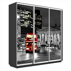 ЕН104 Шкаф-купе Трио-Фото (Ночной Лондон) 1800*450*2200