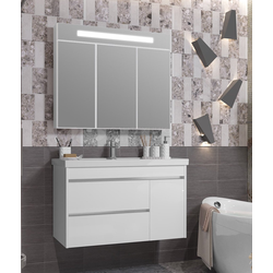 Мебель для ванной Opadiris Фреш 100 белый (фасады стекло)