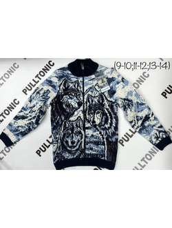 Подростковый свитер на молнии Волки 05