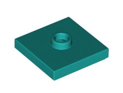 Plate, Modified 2 x 2 with Groove and 1 Stud in Center (Jumper), Dark Turquoise (87580 / 6290269)