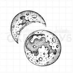 штамп луна и месяц