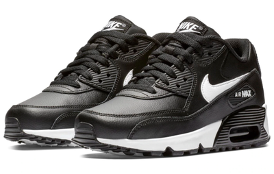 Nike Air Max 90 Black в сетку (Черные с белым)