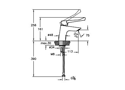Смеситель Vitra AquaMed Solid S для раковины (для людей с ограниченными физическими возможностями), A42484EXP