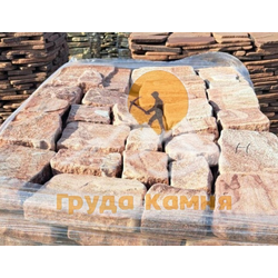 Брусчатка из камня рубленная малиновая галтованная