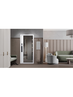 Стальная дверь   Plata с зеркалом (биометрический замок Smart lock DZ 888)