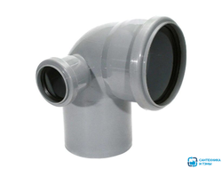 Отвод для внутренней канализации с выходами левый 110х50/90° МультиМир в Тамбове