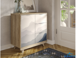 КОМОД "МЕГАПОЛИС" КМ-12 ( дуб каньон/фотопечать аква), 818*828*404