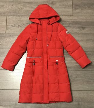 М.1839 Пальто Moncler красное  (140,146,152,158,164)