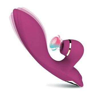 MK-8802 BGDY ВИБРОМАССАЖЁР L 203 мм D 61 мм, 10 режимов вибрации, вакуум, цвет бордовый