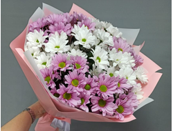 Букет из кустовых хризантем "Милый взгляд"