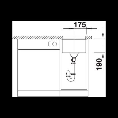 Мойка Blanco Subline 320-U отводная арматура InFino, 523414