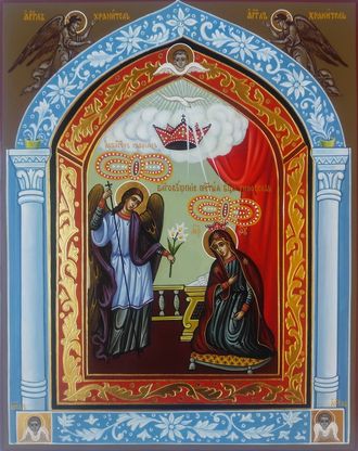 Благовещение Пресвятой Богородицы "Тиносская". Рукописная икона.