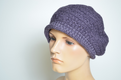 Вязаный берет кепка со съемным козырьком