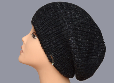 Женский вязаный берет на осень - зиму - весну  Vizio Италия 5872 ВО черный