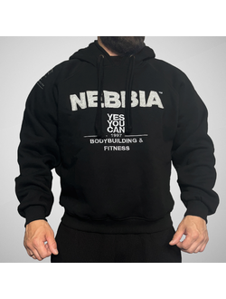 Худи с капюшоном кенгуру NEBBIA черный