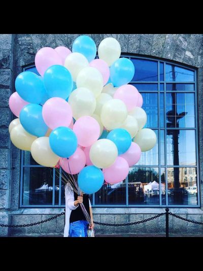 10 шаров Бирюзово-розово-бежевых