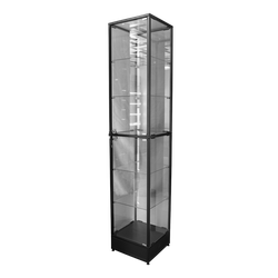 Островная витрина с металлическим и ЛДСП каркасом и стеклянными дверями