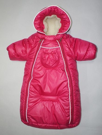 Комплект зимний для новорожденного "Ягода-малина" oт 0 - 6 мес. + комплект одежды малышу в ПОДАРОК