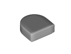 Tile, Round 1 x 1 Half Circle Extended, Light Bluish Gray (24246 / 6151688 / 6250597)