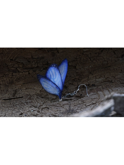 Летние серьги из шёлка "Крылышки Небесной Феи"