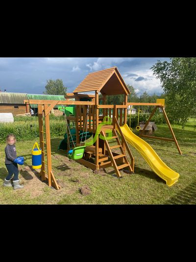 Детская площадка IgraGrad Крафт Pro 4 с трубой мод.2