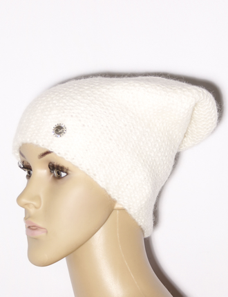 Екатеринбург. Шапка женская "Колпак мелкая изнанка"11323  серая, белая, чёрная