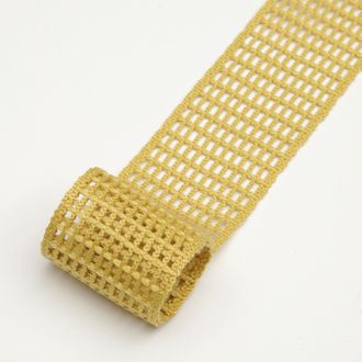 Лента декоративная "Сетка" Горчичный 3,8см*18 ярдов ЛД06/2