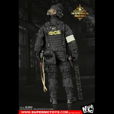 Спецназ "Альфа" - КОМПЛЕКТ ЭКИПИРОВКИ 1/6 Russian Spetsnaz - FSB Alfa Group 3.0 Black Ver. (M-069 A) - SUPER MC TOYS (БЕЗ ТЕЛА И ГОЛОВЫ)