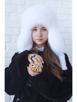 Ушанка "Полярная звезда" цвет белый + белый