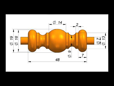 Балясина мебельная 48 мм, берёза (поштучно)