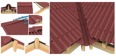 Конёк  для ондулина 1м*0,36м коричневый