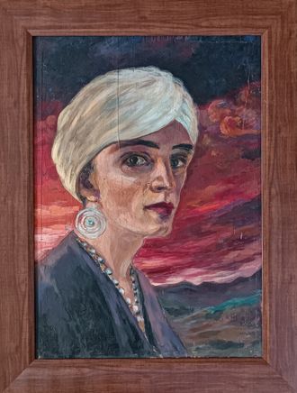 "Женский портрет" фанера масло Серебровский Б.М. 1957 год