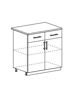 Шкаф нижний с 2 ящиками и створками 800 (ШН1я800)