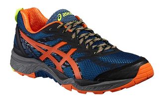 Кроссовки ASICS GEL-FUJITRABUCO5 синий/черный/оранжевый  T6J0N-5809   (Размеры: 9)