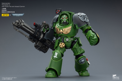 Терминатор Саламандр (Warhammer 40K) - КОЛЛЕКЦИОННАЯ ФИГУРКА 1/18 Salamanders Terminator with with Power Fist and Assault Cannon (JT03233) - JOYTOY