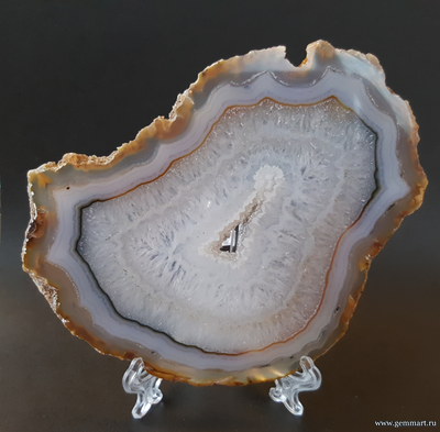 Агат — полированная пластина «Кружевной» 130*102*5 мм