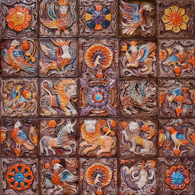 Изразцовая плитка "Древние символы" // 10*10