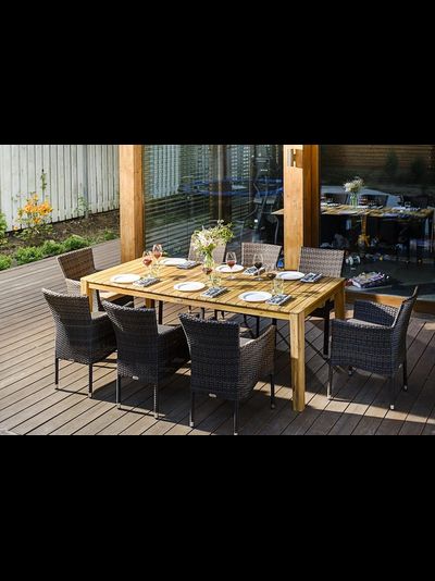 Обеденный комплект Aura 215 см на восемь персон с креслами