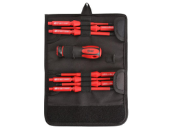 Диэлектрическая отвертка VDE со сменными битами, 7 шт НИО-1107 серия ПРОФИ для работ под напряжением до 1000 В, стандарт VDE