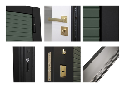 Стальная дверь   Сингапур с зеркалом. Заказная модель.