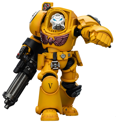 Терминатор Имперских Кулаков (Warhammer 40K) - КОЛЛЕКЦИОННАЯ ФИГУРКА 1/18 Imperial Fists Terminator with Power Fist and Assault Cannon (JT03172) - JOYTOY