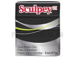 полимерная глина Sculpey III, цвет-black 042(черный), вес-57 грамм