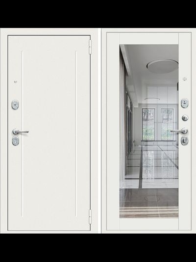Белая стальная дверь Флэш с замками Kale