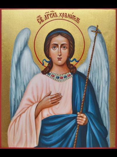 Ангел-Хранитель. Рукописная икона. 13х16см.