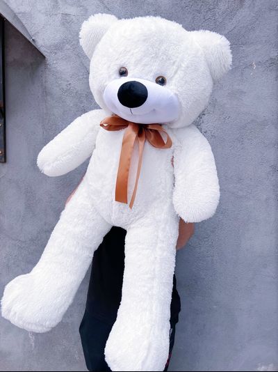 Большой плюшевый медведь 135 см белый Леброн