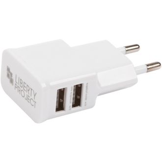 Зарядное устройство сетевое, 2 USB, LP, белый, 0L-00030219