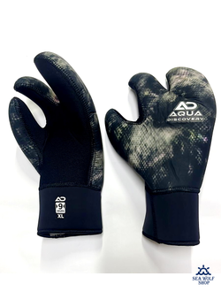 Рукавицы неопреновые 7мм AquaDiscovery 3х-палые "Camo" ОП р.XL