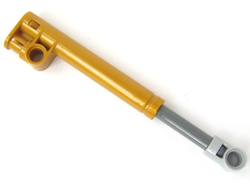 Technic, Shock Absorber 11L with Internal Spring, Dark Bluish Gray Shaft, and Light Bluish Gray Tip, Pearl Gold (65151c01 / 6302623)