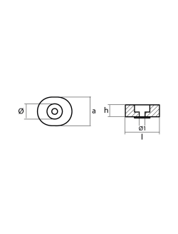 Цинковый анод Tecnoseal 02450BIS 70x60x25мм овальный для двигателей Kamewa Jet FF375S/FF550